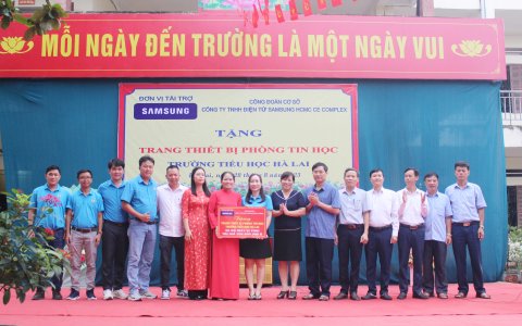Công ty TNHH điện tử Sam Sung HCMC CE COMPLE  trao tặng phòng học máy vi tính cho Trường Tiểu học Hà Lai